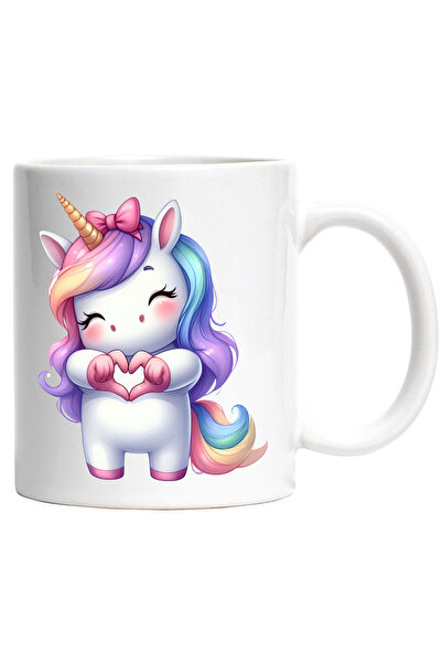 StoryGift Romania Cana cu un unicorn care face un semn in forma de inima | il...