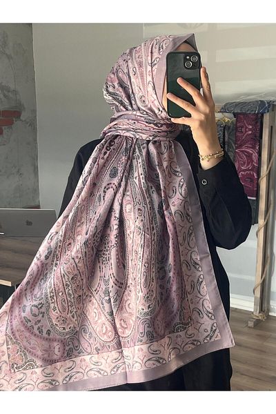 Merwiss Ethnic Pattern Soft Milano Rose Dried Shawl