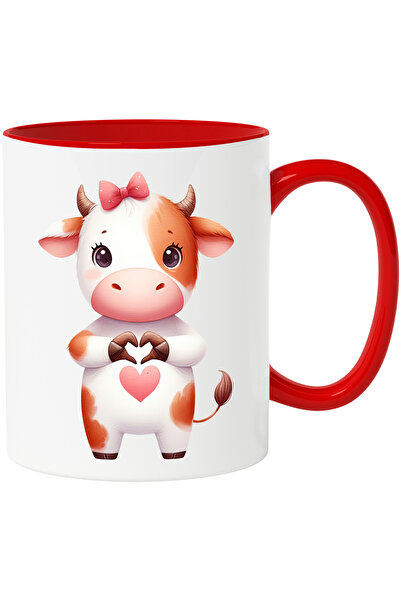 StoryGift Romania Cana cu o vacuta care formeaza o inima cu copitele | funda ...