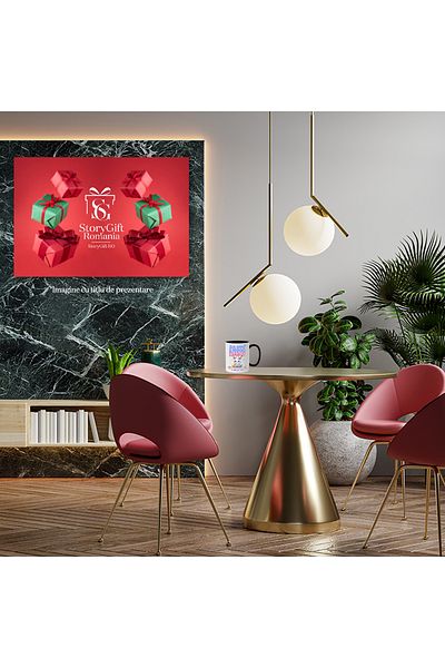 StoryGift Romania Cana paste fericit alaturi de cei dragi sarbatoare , 330ml, Ceramica cu Maner Ne, Cu Maner Negru