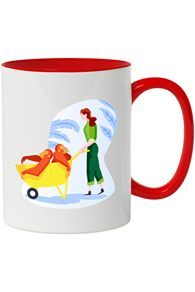 StoryGift Romania Cana Cu Ingrijitor, Maimute, Roaba, Multicolor 330 ml, Cera...