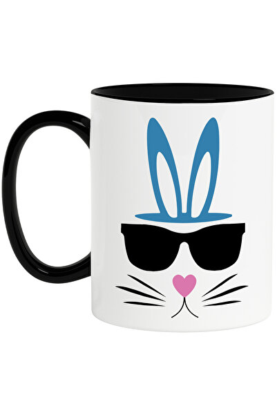 StoryGift Romania Cana cu ilustratie afisand un iepuras cu ochelari si cu nas...