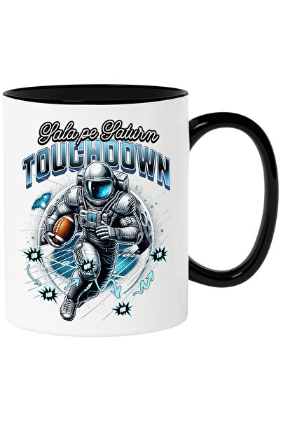 StoryGift Romania Cana sala pe saturn touchdown fotbal american, 330ml, Ceram...