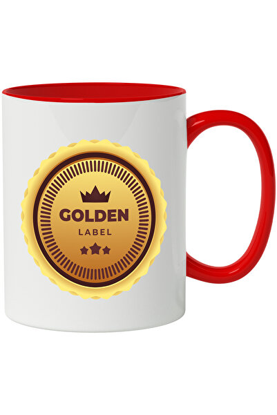 StoryGift Romania Cana Cu Mesaj In Engleza Golden Label, Coroana, Dungi, Stel...