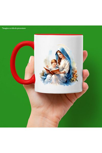 StoryGift Romania The Cup with the Mother of God | Virgin Mary | holding an open book | Jesus looking, With, STG.