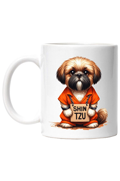 StoryGift Romania Cana cu un catel Shin Tzu la puscarie, ilustratie, serios, ...