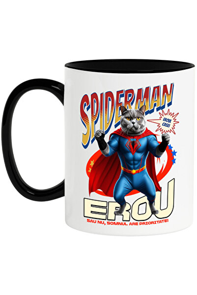StoryGift Romania Cana cu British Shorthair Caine In Costum de SpiderMan cu P...