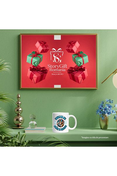 StoryGift Romania Mug with Monkey with Cap Lever Video Games Hobby Gamer Text in Romanian Vi, with White Handle
