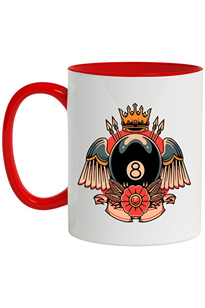 StoryGift Romania Cana Cu Minge Biliard, 8, Aripi, Floare, Sageti, Sulite, Co...