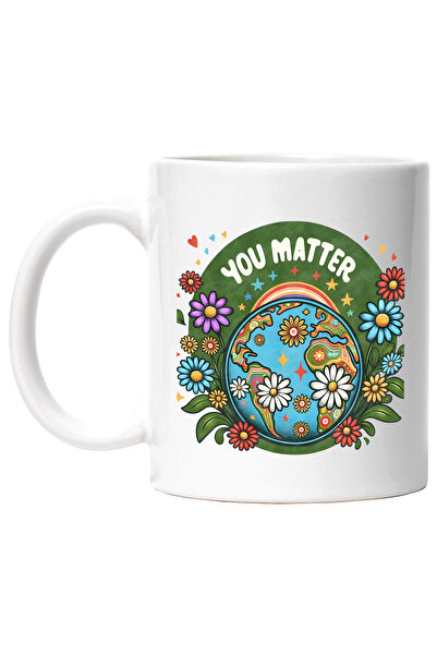 StoryGift Romania Cana cu mesajul "You matter", stilul hippie, cultura, ilust...