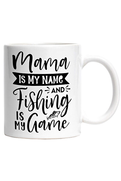 StoryGift Romania Cana pentru mamele care sunt foarte pasionate de pescuit - peste undita lac cu M, Cu Maner Alb