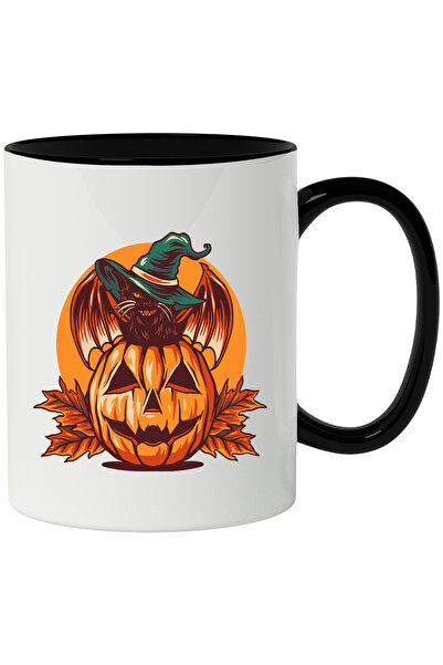 StoryGift Romania Cana Cu Halloween: Dovleac, Pisica, Frunze, Aripi, Vrajitoa...