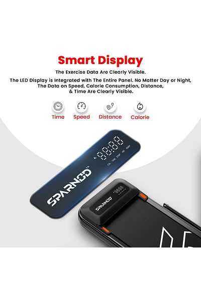 Sparnod Fitness STH-3070 Walking Pad Foldable Treadmill For Home & Office | 1 Year Warranty