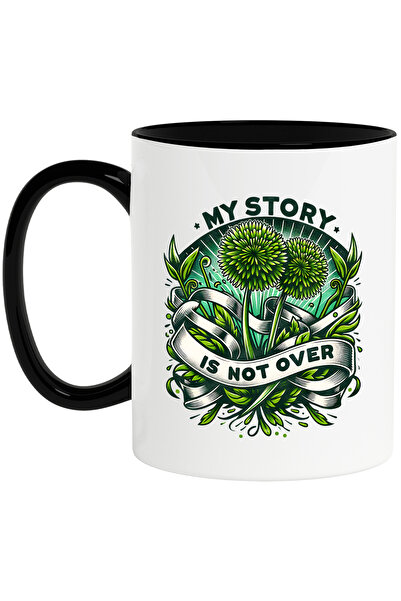 StoryGift Romania Cana cu mesajul "My story is not over", stilul hippie, cult...