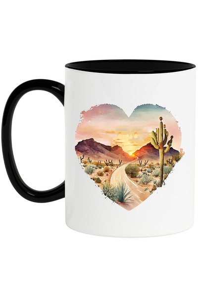 StoryGift Romania Cana cu un peisaj din Texas | ilustratie | cactus | forma d...
