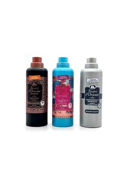Tesori d'Oriente Laundry Conditioner Set 3x 760 Ml, Ayurveda, Muschio Bianco, Hammam