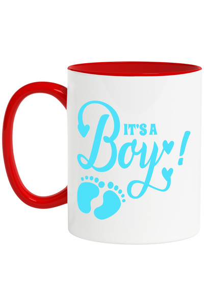 StoryGift Romania Cana cu inimioare si pasi cu mesajul "It's a boy!" - e un b...