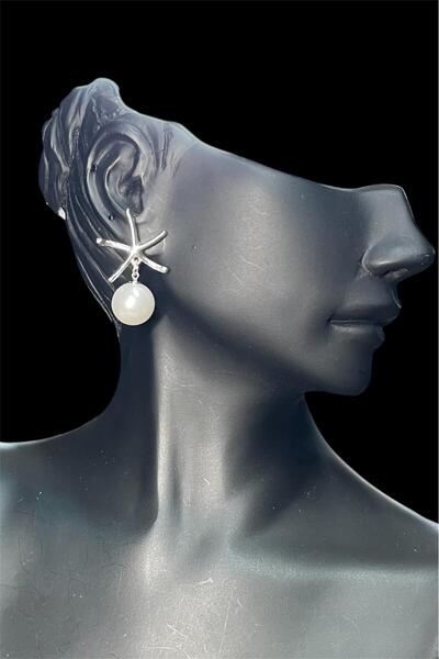 TRENDTAKI incili deniz yıldızı rodyum kaplama vintage 302