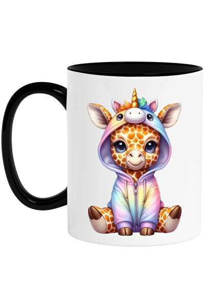 StoryGift Romania Cana cu o girafa micuta intr-un costum de unicorn, ilustrat...