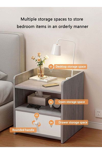 soufa dibaj Large-Capacity MDF Engineering Board Storage Home Bedside Coffee Table And Nightstand With Drawer