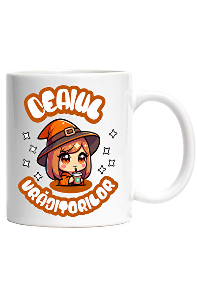 StoryGift Romania Cana Ceaiul vrajitorilor fata cu palarie portocalie , 330ml...