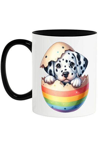 StoryGift Romania Cana cu un catel Dalmatian care iese dintr-un ou spart | il...