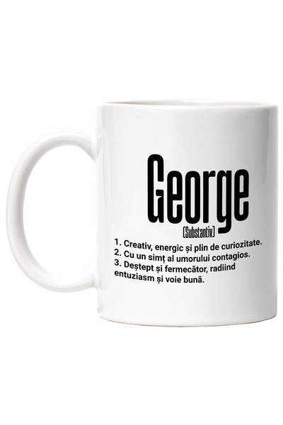 StoryGift Romania Cana Cu Numele George, Cu Mesaj Motivational, Creativ, Ener...