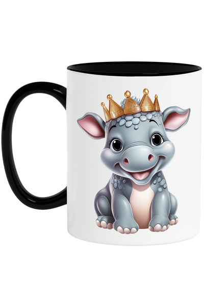 StoryGift Romania Cana cu un pui de hipopotam vesel | ilustratie | poarta o c...