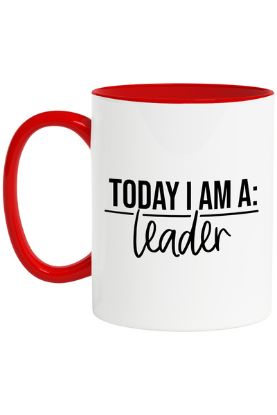 StoryGift Romania Cana cu mesajul in engleza "Today I am a: leader" - azi sun...