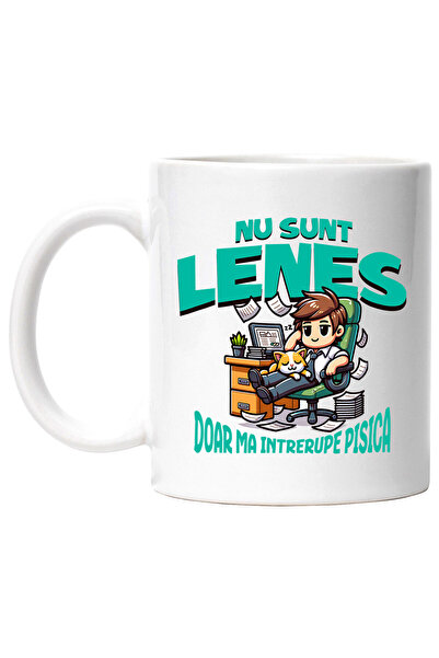 StoryGift Romania Cana cu Barbat In Costum La Birou Text Nu Sunt Lenes Doar M...