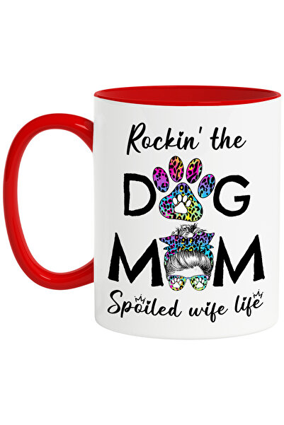 StoryGift Romania Cana cu mesajul "Rockin' the Dog Mom, Spoiled Wife Life", c...