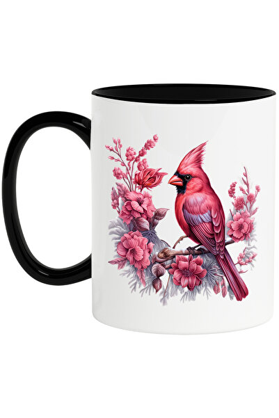 StoryGift Romania Cana cu o pasare roz | ilustratie | floricele | ramura | se...