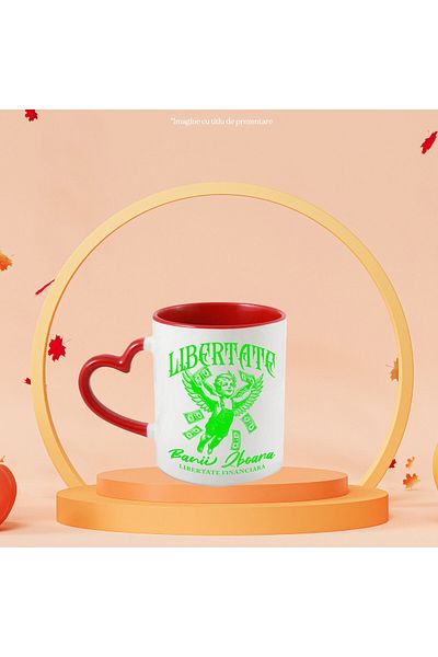 StoryGift Romania Mug with Flying Child Trying Banknotes Text Freedom Money Flying, Financial, What, With, STG