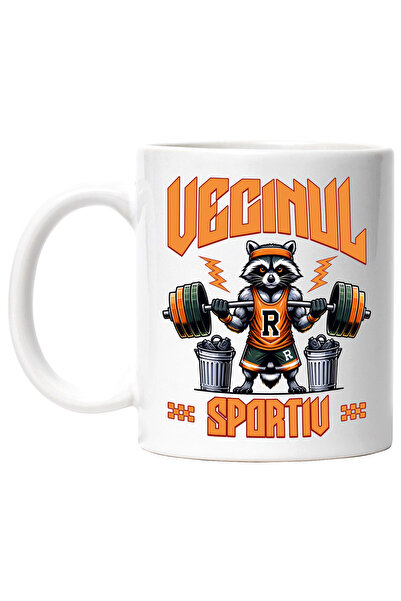 StoryGift Romania Cana Scons ridicand greutatii Vecinul-sportiv, 330ml, Ceram...