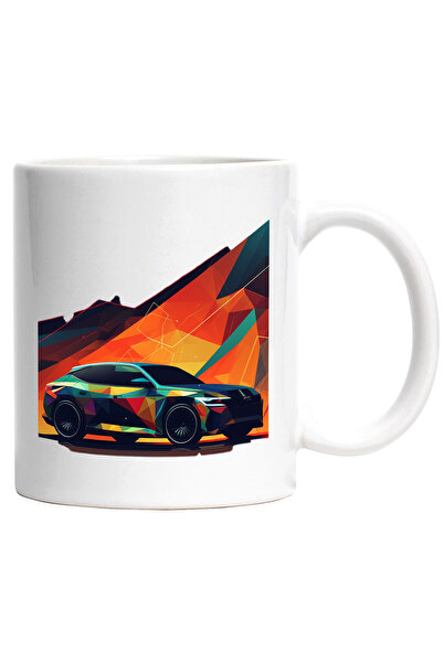StoryGift Romania Cana cu Masina Sport Colorata, Audi, Arta Abstracta, Mozaic...