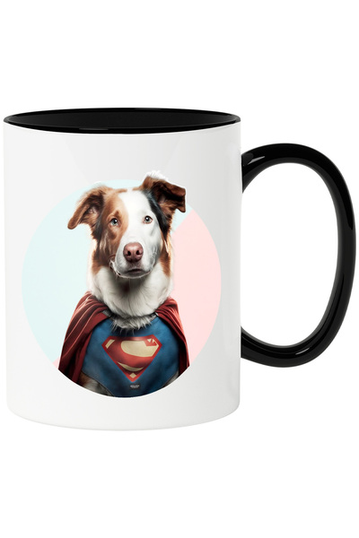 StoryGift Romania Cana cu Portret Caine Supererou, Caine in Custom de Superma...