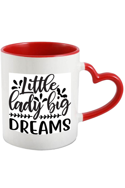 StoryGift Romania Cana pentru o doamna micuta cu visuri mari cu Maner Inima R...