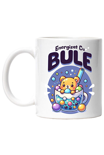 StoryGift Romania Cana Energizat cu Bule animal mic urs in cana, 330ml, Ceram...