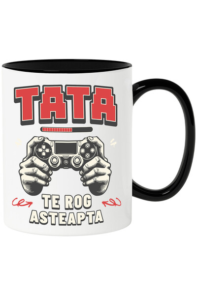 StoryGift Romania Cana cu Maini De Barbat Cu Maneta De Jocuri Video Text Tata...