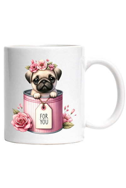 StoryGift Romania Cana cu un catel Pug care iese dintr-o conserva | ilustrati...