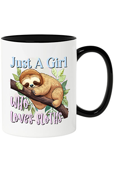 StoryGift Romania Cana cu animalul sloth/lenes cu mesajul "Just A Girl Who Lo...