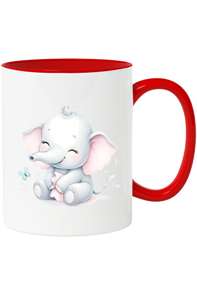 StoryGift Romania Cana cu o femela elefant | ilustratie | vesela | imbujorata...