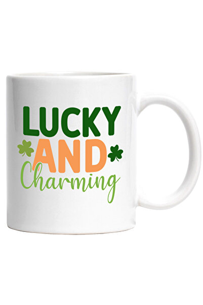 StoryGift Romania Cana cu trifoi si textul "Lucky and charming" - norocoasa s...