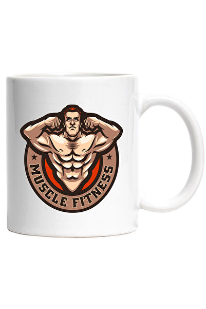 StoryGift Romania Cana Cu Muscle Fitness, Emblema, Muschi, Barbat, Stele, Gym...