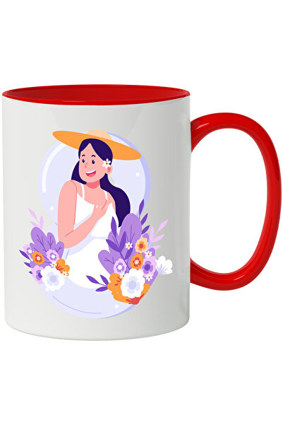 StoryGift Romania Cana Cu Flori, Bule, Palarie, Rochie, Multicolor 330 ml, Ce...