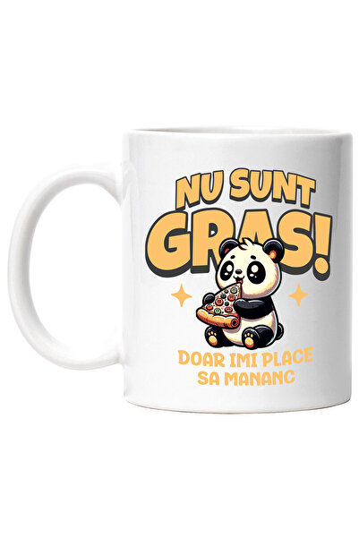 StoryGift Romania Cana cu Panda Gras Cu Felie Pizza Vesel Text Haios Iubitori...