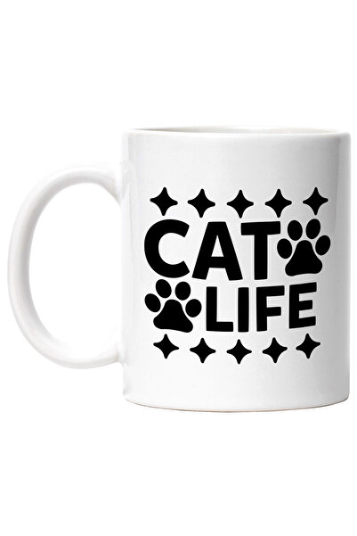 StoryGift Romania Cana cu labute pentru iubitorii de pisici - textul "Cat lif...