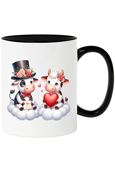 StoryGift Romania Cana cu o vacuta si un taur care stau pe nori | ilustratie ...