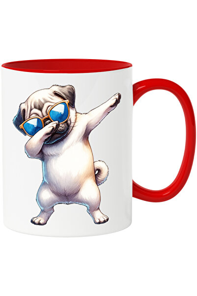 StoryGift Romania Cana cu un catel Pug care danseaza | cu ochelari de soare |...