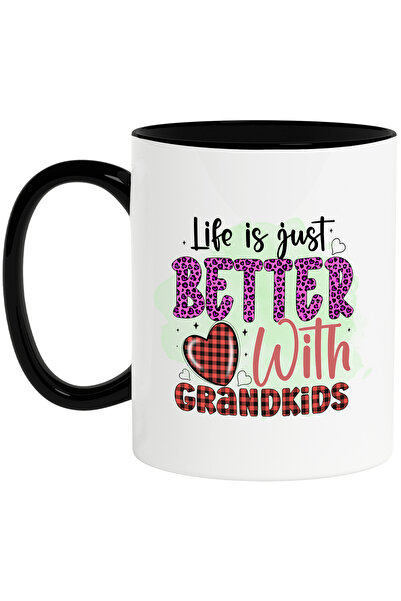 StoryGift Romania Cana cu mesajul "Life is just better with grandkids" ilustr...